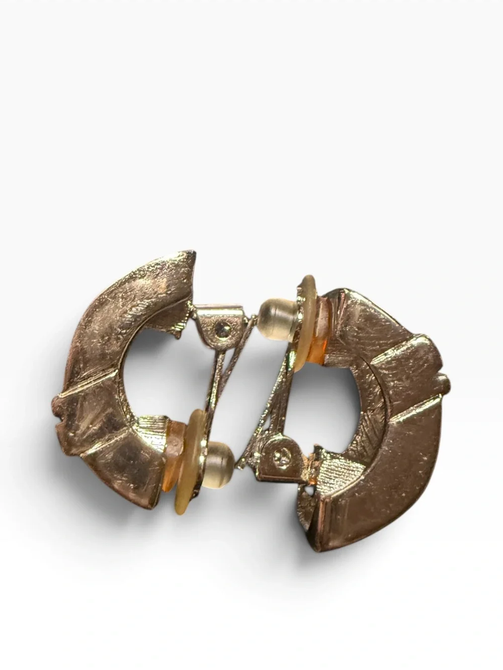 Vintage St. John Silver Tone Geometric Clip On Earrings